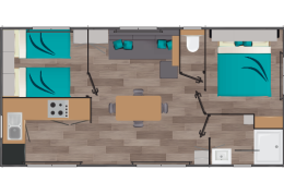 Mobil-home Louisiane Grand Large 2 – Neuf – 2 chambres – 8,20 x 4 m – Résidentiel tout confort – Image 6